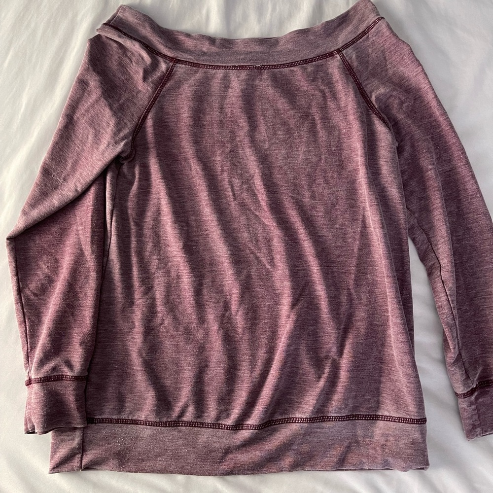 purple off the shoulder top